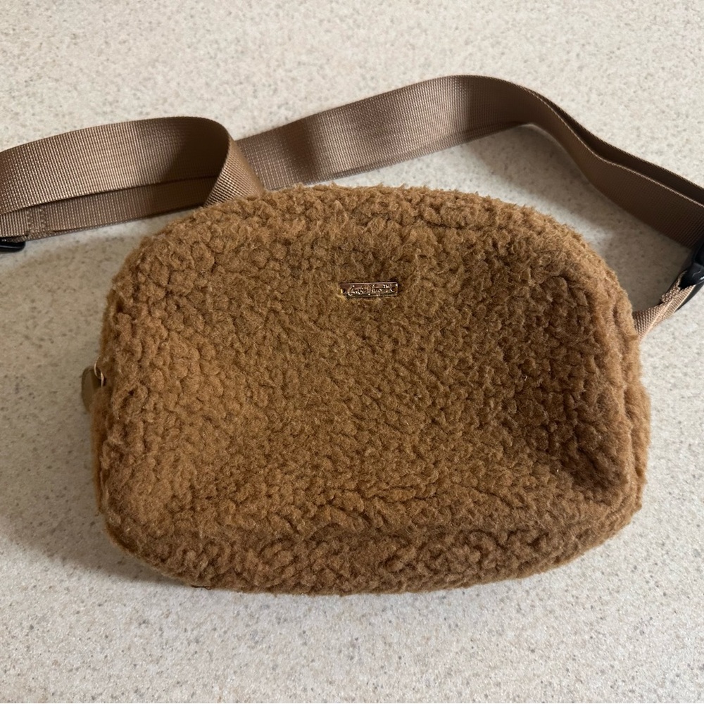 Brown Sherpa Crossbody Belt Bag